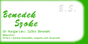 benedek szoke business card